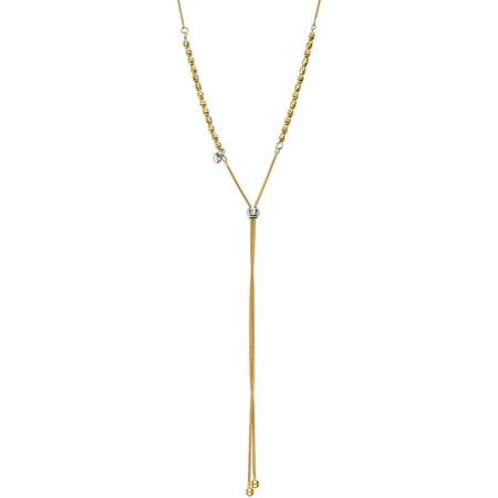 Giuliano Mameli 14kt Gold-Plated Sterling Silver DC Beads and Dangle Strands Adjustable Necklace