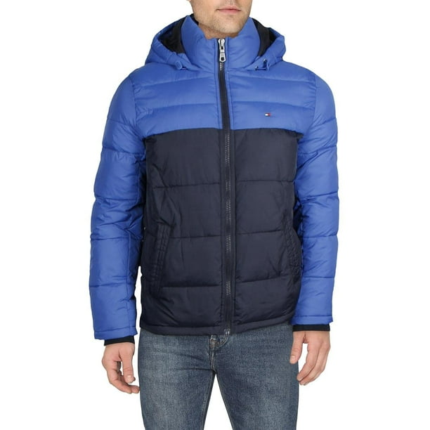 Chaqueta Tommy Hilfiger para hombre, con capucha, plumón, azul, talla XS