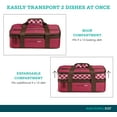 thumbnail image 2 of Rachael Ray Expandable Lasagna Lggr - Small Bias Plaid Burgundy, 2 of 6