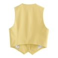 thumbnail image 5 of Jxximdong Casual Vests for Women, V Neck Summer Fashion Elegant Coats Sleeveless Single Breasted Vests Casual Waistcoat Tops, Women's Coats Yellow, 5 of 8