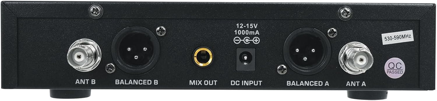 Rockville RWM-200 H2 Dual Handheld UHF Microphone System, 200 Channels, On-Mic 3-Band EQ & Echo, up to 500ft Range, XLR Outputs, Cardioid Mics, Full Metal Build, Ideal for Events, DJ, Karaoke