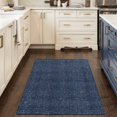 Vintage Slate Blue Washable 2x3 Entryway Rug, Ultra-Thin Rustic Navy ...