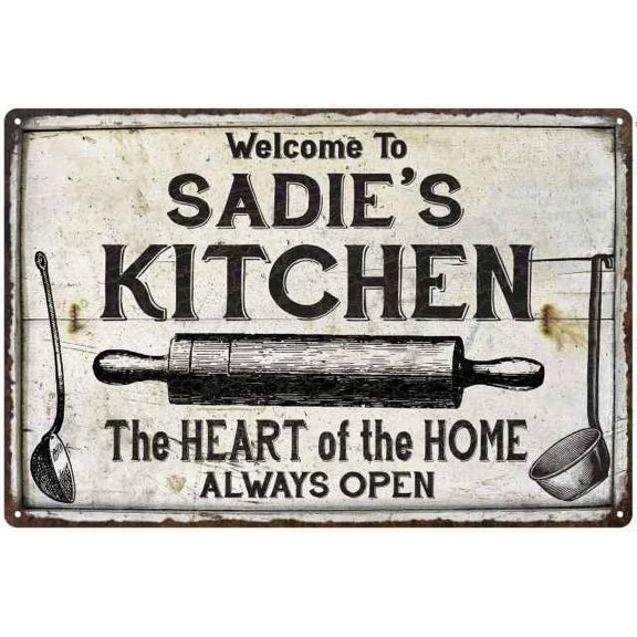 SADIE'S Kitchen Farmhouse Sign 8 x 12 High Gloss Metal 208120033402