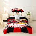 thumbnail image 2 of Castle Fairy Bold Fire Truck Twin Bedding for Kids, Bright Engine Graphic Duvet Cover Set for Modern Room, Red,Black Reversible,2pcs,No Comforter, 2 of 6