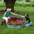 thumbnail image 4 of Sunnydaze 2-Tier Galvanized Steel Raised Garden Bed - 17.5" H - Green, 4 of 10