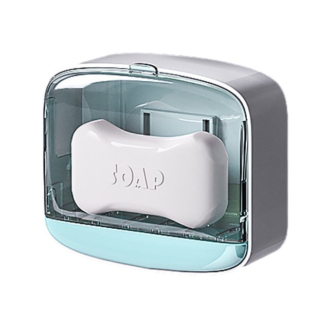 Jabonera grande con bandeja de drenaje, jabonera impermeable, mantiene las barras de jabón secas, caja de jabón adhesiva montada en la pared para ducha, baño, bañera