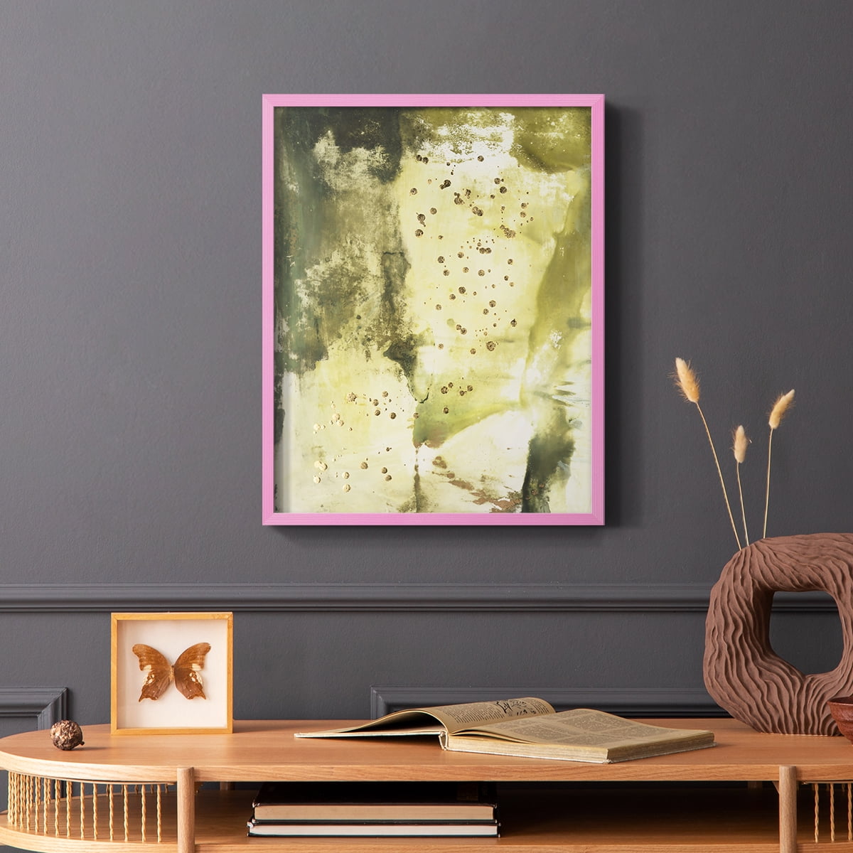 Canyon Diptych II Framed Print in Pink Solid Wood Framed Print No Nail Hanging