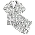 thumbnail image 3 of Pyjama pour Filles, Ensemble de Pyjama à Manches Courtes Imprimé DIY avec Boutons Mignons, Confortable et Respirant, 3 of 6
