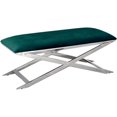 thumbnail image 1 of Best Master Furniture Banc Moderne en Velours avec Accent en Acier Inoxydable Vert, 1 of 1