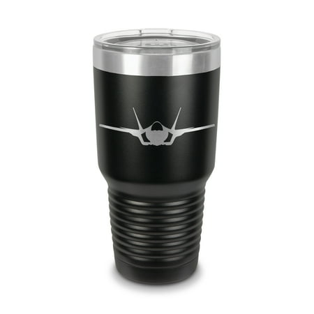 

F-35 Lightning II Tumbler 30 oz - Laser Engraved w/ Clear Lid - Polar Camel - Stainless Steel - Vacuum Insulated - Double Walled - Travel Mug - f35 stealth combat aircraft multirole