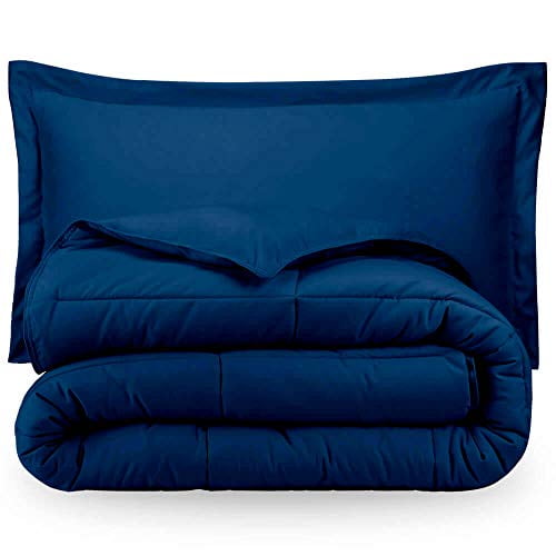 Navy Blue Twin Extra Long Down Alternative Comforter Set by Ivy Union