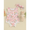 thumbnail image 2 of Gupgi 0-24M Baby Girls Rompers Flower Rabbit Bobbles Tassel Bodysuits Summer Easter Clothes Jumpsuits, 2 of 9
