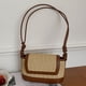 thumbnail image 3 of Bolso Hobo de ganchillo para mujer bolso tejido de cuero PU bolso tejido de retales para mujer, 3 of 9