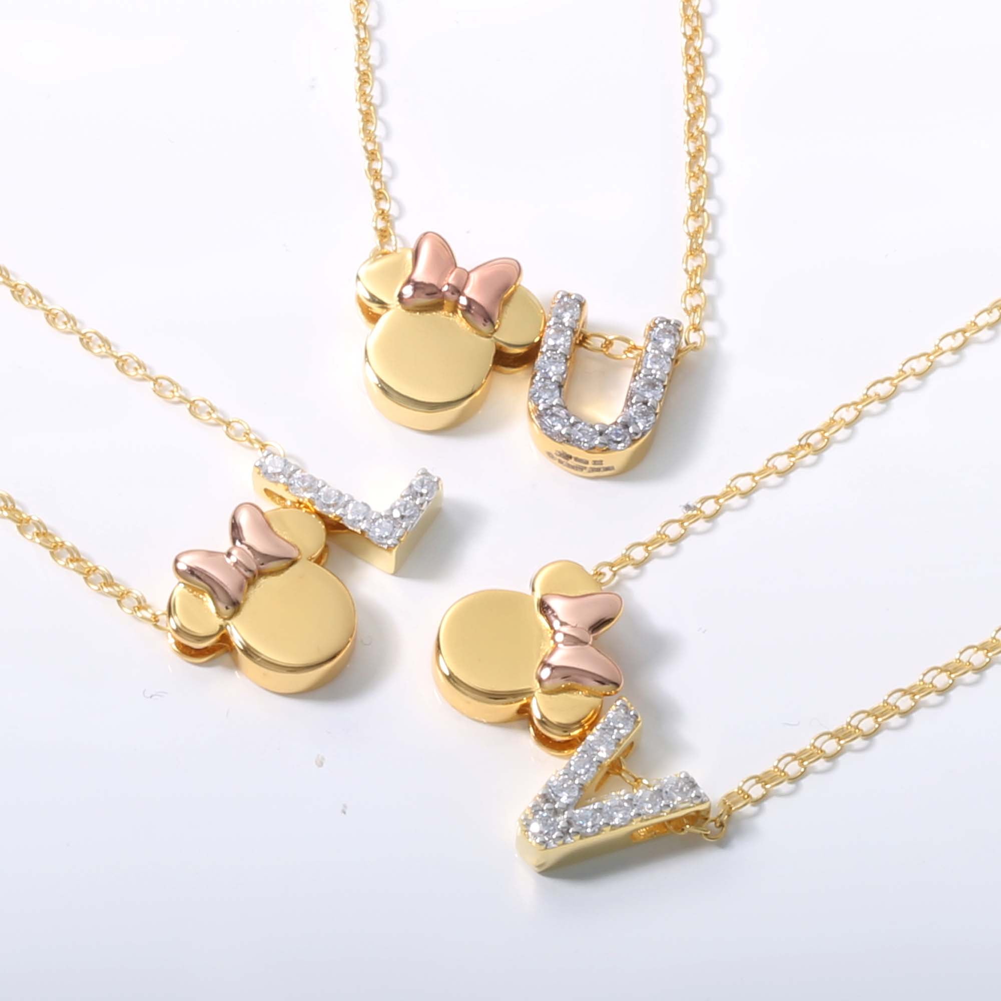 Amazon.com: Disney Women's Jewelry Mickey Mouse 14k Yellow Gold Pendant  Necklace,18
