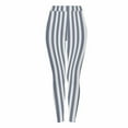 thumbnail image 2 of Abomasnow Women's Black White Striped Legging Pants Ankle Length Stretchy Tights High Waist Elastic Leggings Pant, 2 of 9