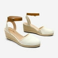 thumbnail image 2 of BURUDANI Women's Ankle Strap Closed Toe Espadrille Wedge Heels Sandals, 2 of 5