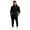 Black, variant on Men's Winter 2-Piece Casual Set, Solid Color Fleece Pullover Hoodie and Pants, Warm Lounge Wear For Everyday Cold Weather,Light Blue,S
