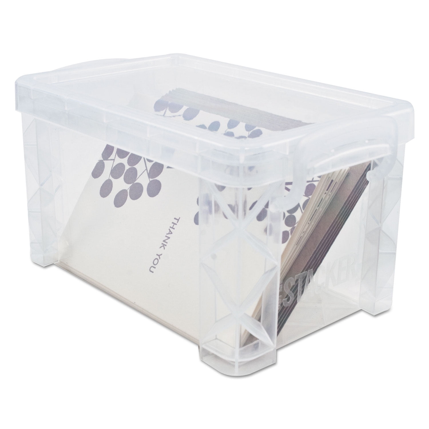Advantus Super Stacker Divided Storage Box with Blue Tray & Handles
