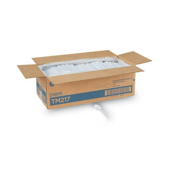 Plastic Cutlery, Heavy Mediumweight Teaspoons, White, 1,000/carton | Bundle of 2 Cartons
