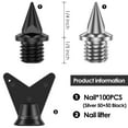 thumbnail image 4 of 100 Pcs Pointes de Piste en Acier Résistantes à l'Usure Pointes de Chaussures de Sport Antidérapantes Légères avec Clé à Pointe pour Course Randonnée Saut en Hauteur Cross Country, 4 of 11