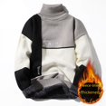 thumbnail image 4 of Suéter de otoño e invierno para hombre, informal, con forro polar, cuello alto grueso, camisa de punto, abrigo cálido atractivo para estudiantes, 4 of 4