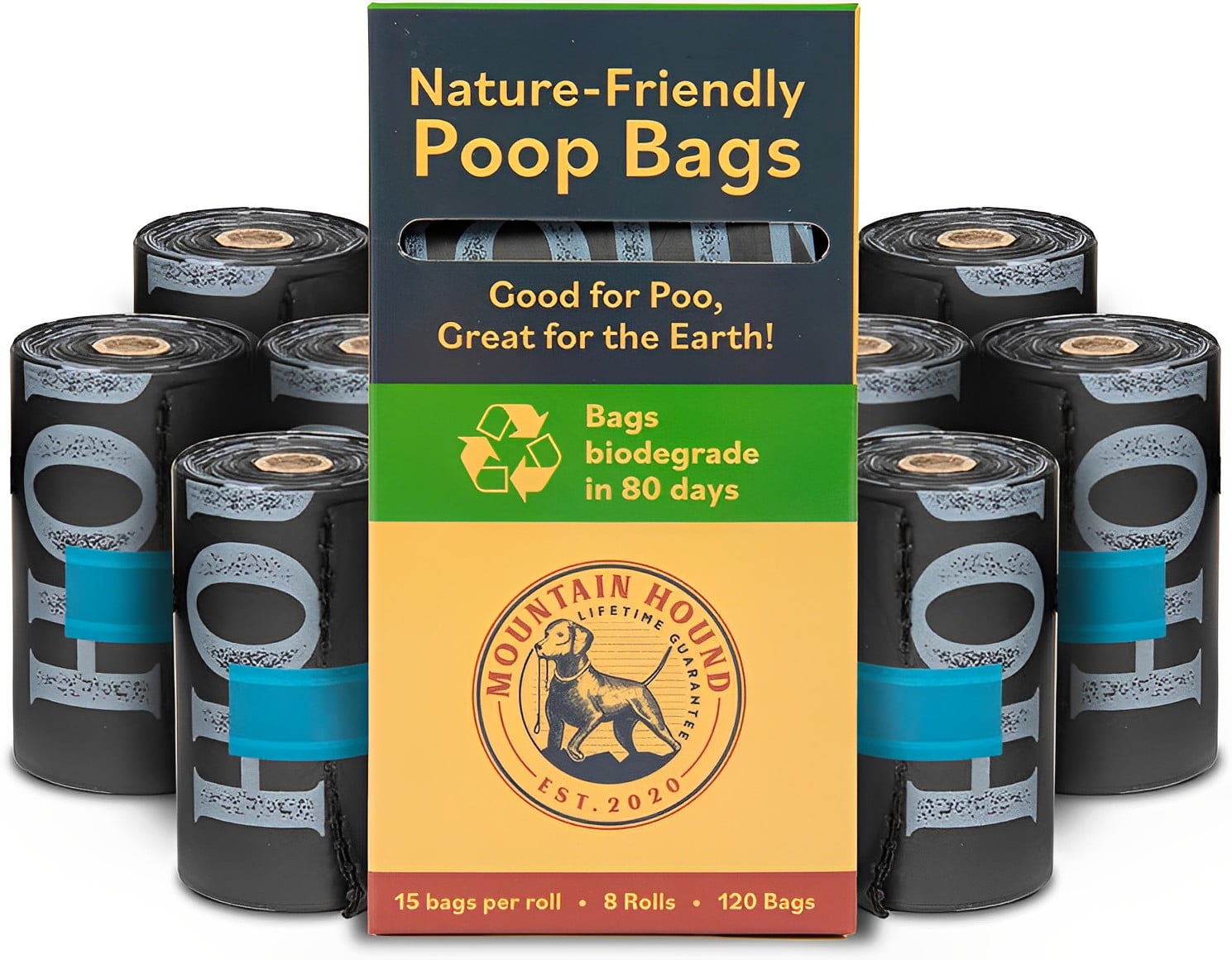 Mountain Hound Biodegradable & Leakproof Poop Bags, EcoFriendly Dog