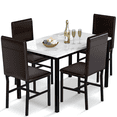 thumbnail image 1 of Stmoze Marble Dinning Table Sets for 4, Rectangle Kitchen Table and Chairs, Dining Room Table Set with 4 PU Leather Chairs, Faux Marble Dining Set for Small Space,Living Room, White, 1 of 9