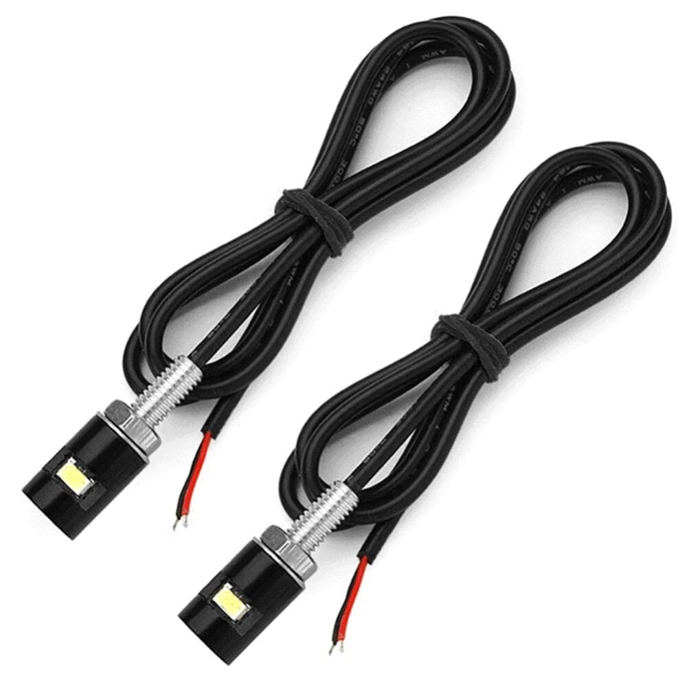 2x License Plate Bolt-On Lights Motorcycle/Scooter/Moped LED 12V Universal Black