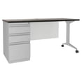 thumbnail image 3 of Lorell Fortress Educator's Desk T-Leg - 3-Drawer 60" x 24" x 1.2" - 3 - T-mold Edge - Material: Laminate Work Surface - Finish: Silver, 3 of 4