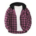 thumbnail image 3 of Button down Shirts for Boys Plaid Hooded Long Sleeve Shirt Fall Light Jacket Size 7-8 Years Boys Shirts, 3 of 7
