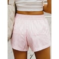 thumbnail image 4 of Baby Sweetie Women's Striped Shorts Elastic High Waisted Straight Leg Summer Shorts Streetwear, 4 of 8