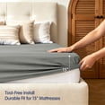 thumbnail image 3 of Subrtex Bedding Fitted Sheet Stain Resistant Soft Brushed Microfiber Single 1 Fitted Sheet for Mattress(Twin XL,Light Gray), 3 of 7