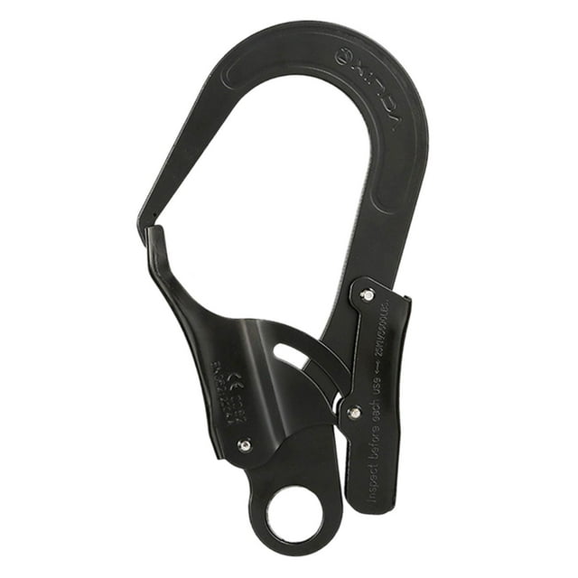 Mosquetón con cierre automático, mosquetón con cierre automático, gancho para arnés, clip de hardware, mosquetón con resorte para senderismo, acampada Negro
