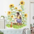 thumbnail image 4 of Calcomanía de pared removible para dormitorio, pared, sala de estar, jardín de infantes, guardería, nuevo hogar, 73,7 x 83,8 cm (girasol y niña), 4 of 5