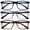 Black / Gray / Red - 3 Pairs, variant on OPULIZE INK Reading Glasses 5 Pack - Large Rectangular Frame - Black Transparent Gray - Spring Hinges, Scratch Resistant - Mens Womens - RRRRR4-11177 - +2.50