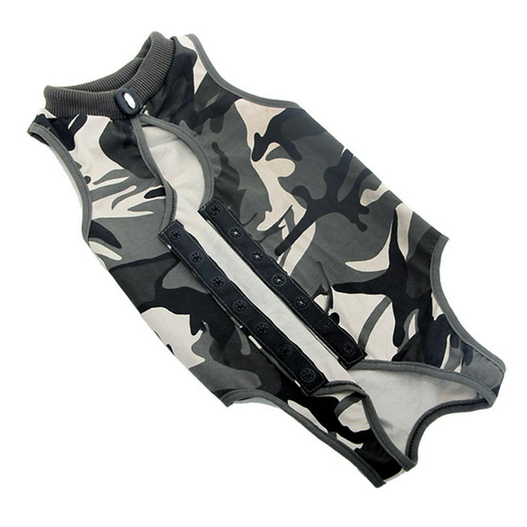 SUITICAL Recovery Suit for Cats, Black Camo, Small 