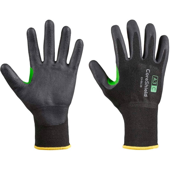 CoreShield® 23-0513B/7S Cut Resistant Gloves, Nitrile Micro-Foam Coating, A3/C, Size 7