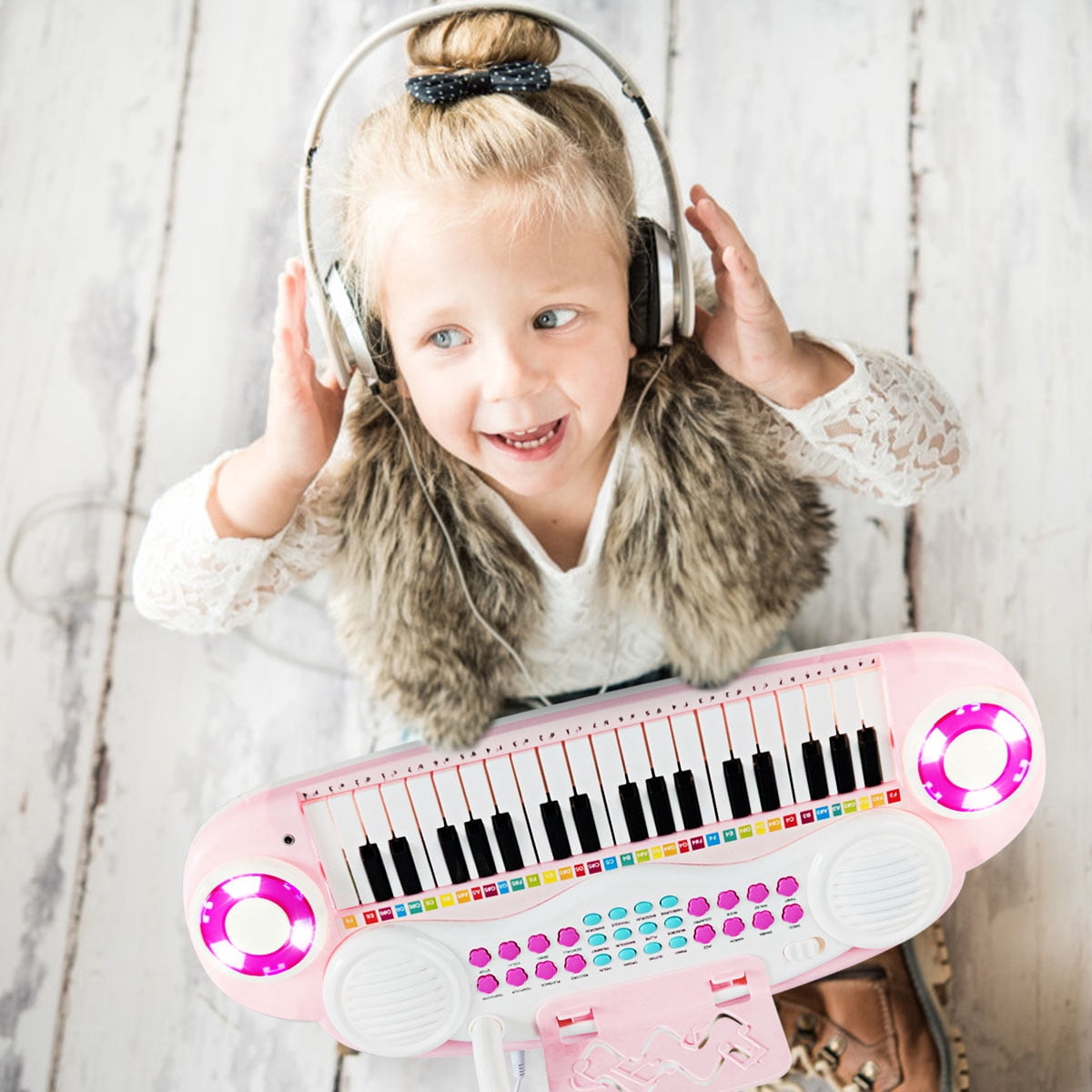 Costway 37-Key Toy Keyboard Piano Electronic Musical Instrument Pink
