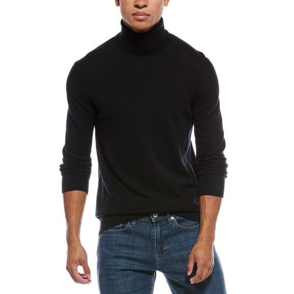 Theory mens Vilass Wool-Blend Turtleneck Sweater, s, Black