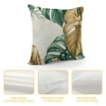 thumbnail image 4 of Shiartex  Tropical Leaves Throw Pillow Covers Green Brown Leaf Summer Decorative Pillow Cases Soft Cushion Covers for Couch Sofa Bed Home Decor 12x12in, 4 of 5
