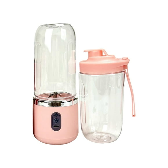 Licuadora portátil, exprimidor eléctrico, vaso licuador, recargable, batidora de frutas, mini batidora de mano para gimnasio, exterior, interior, ofic Copa doble