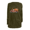 thumbnail image 4 of Dyegold Women Fleece Sweatshirt Flash Deals Casual Ladies Sweater Pumpkin Truck Print Fleece Fuzzy Winter Warm Shirts Cute Teen Girls Fluffy Pullovers Crewneck Sweatshirt Tops Graphic Loungewear, 4 of 4