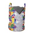 thumbnail image 1 of Colorful Laundry Bag, Modernistic Rainbow Colored Paisley Pattern Abstract Repetitive Motifs, Basket with Handles Drawstring Closure for Laundromats, 13" x 19", Purpleblue Multicolor, by Ambesonne, 1 of 4