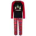 thumbnail image 3 of Odeerbi Christmas Pajamas for Family Holiday Plaid Long Sleeve Family Christmas Pajamas Matching Sets Dad Plaid Printed Loungewear Top Pants Set Two-Piece Sleepwear Xmas PJs Set Red, 3 of 6