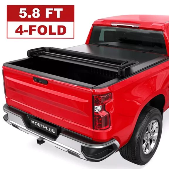 Open Box Tonneau Cover Truck Bed 5.8FT 4-Fold for 2007-13 Chevy Silverado/GMC Sierra 1500