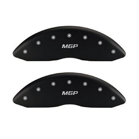 MGP 4 Caliper Covers Engraved Front & Rear MGP Matte Black finish silver ch