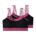 thumbnail image 2 of Nfurl Sports Bras for Women 2 Pack Seamless Wirefree Spaghetti Strap Bra Breathable Stretchy Gym Workout Yoga Bras Medium Support Hot Pink XL, 2 of 8