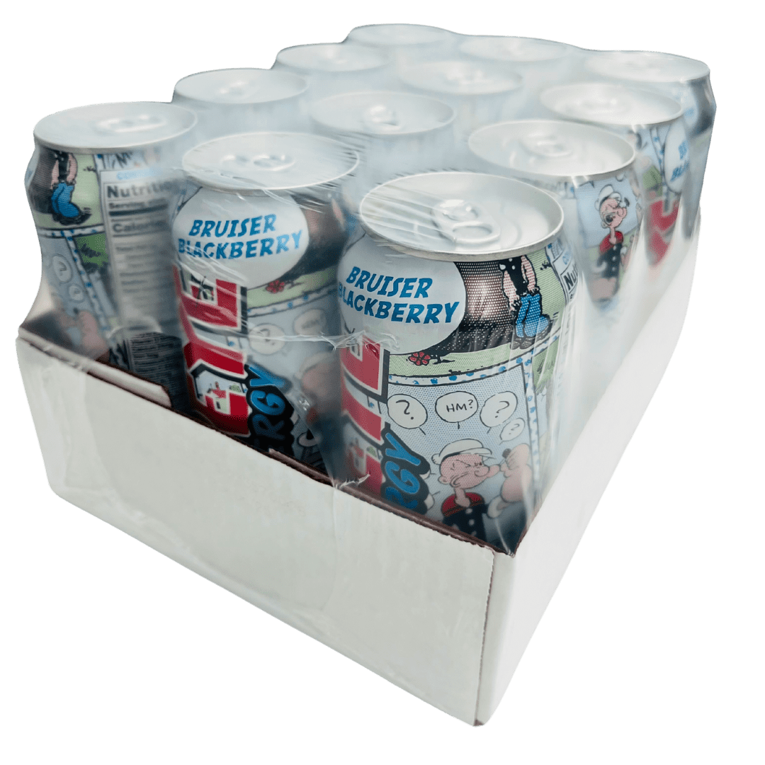 Popeye Energy, Bruiser Blackberry, Energy Drink, 16 fl oz, 12 Pack Cans