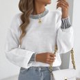 thumbnail image 7 of Qiopertar Women's Sweater Knitted Round Neck Long Sleeve Casual Loose Tops Fall Winter Basic Pullover White L, 7 of 7