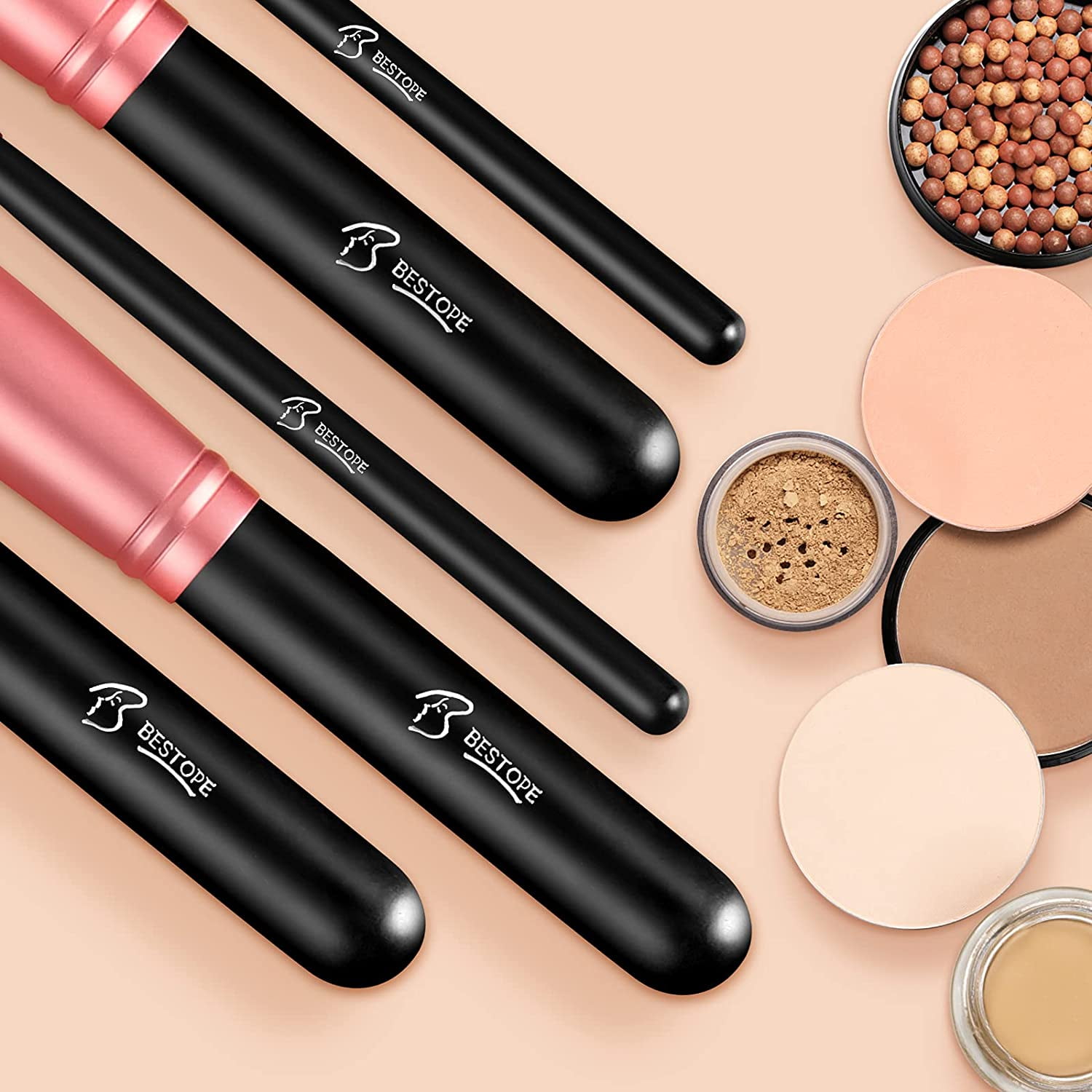 Makeup Brushes 16Pcs Professional Makeup Brush Set, 2 Silicone Face Mask Brushes,4 Blender Sponge,1 Brush Cleaner Premium Synthetic Foundation Brush Blending Face Powder Blush Concealers Eye Shadows